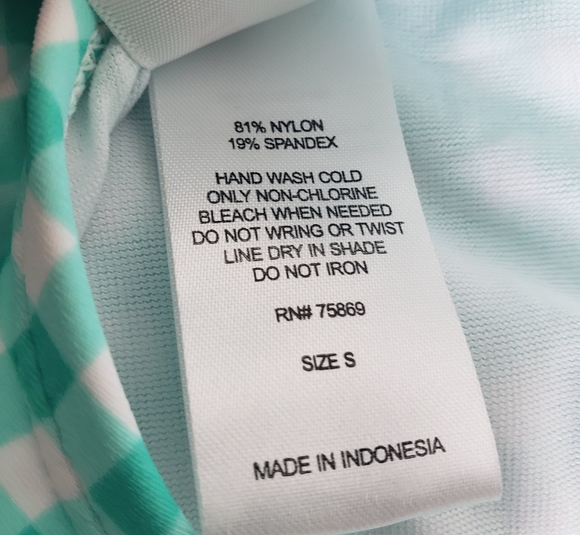 Lauren James aqua gingham checked versatile 1 piece swimsuit SZ Small - Picture 4 of 6